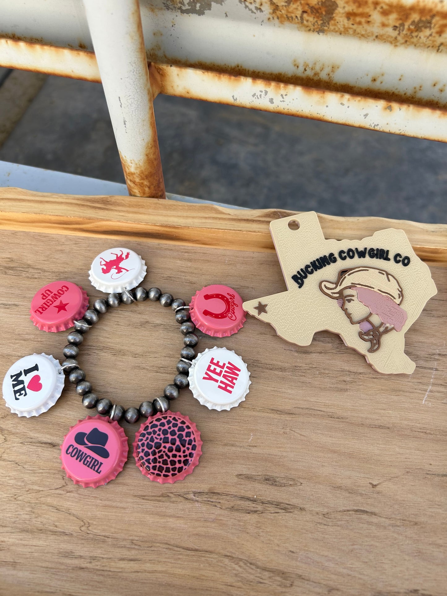 Yeehaw Bottle Cap Bracelet