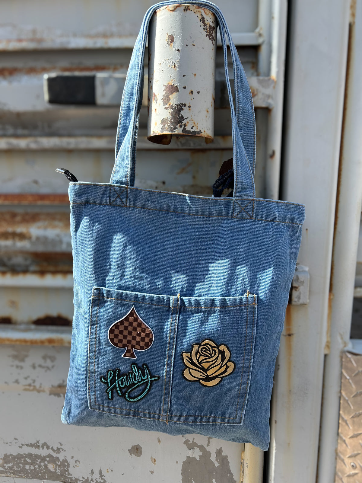Denim Spade Tote Bag