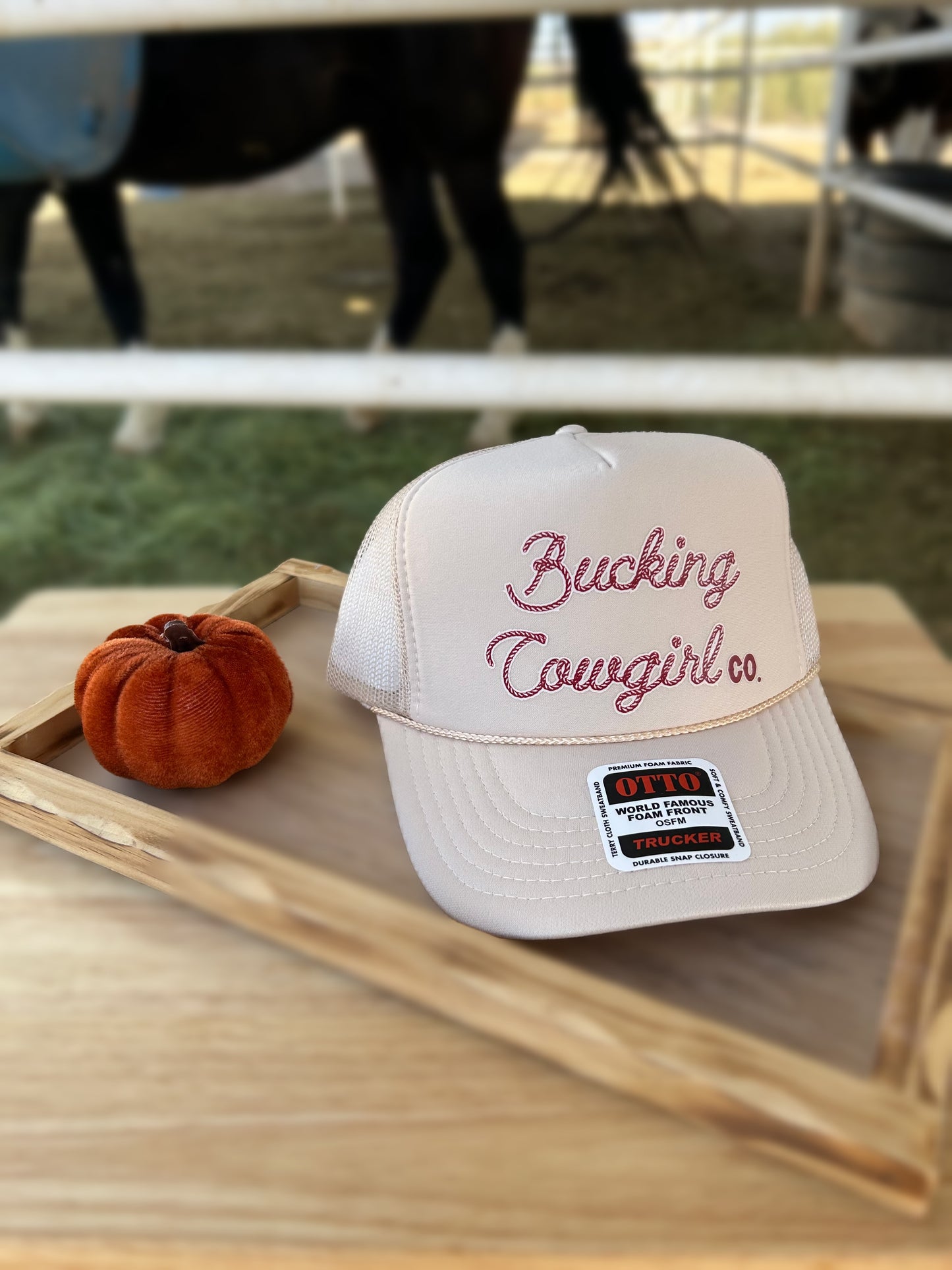 Bucking Cowgirl Co Cap in Burgundy