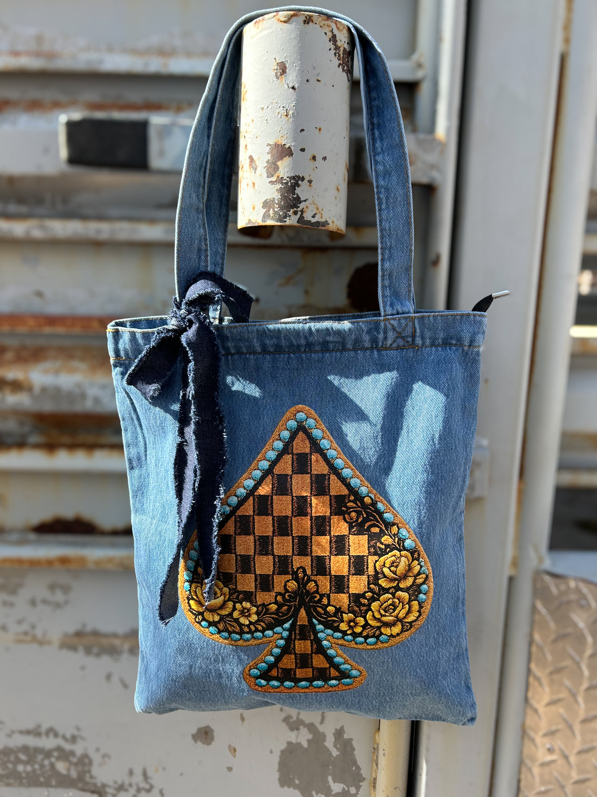 Denim Spade Tote Bag
