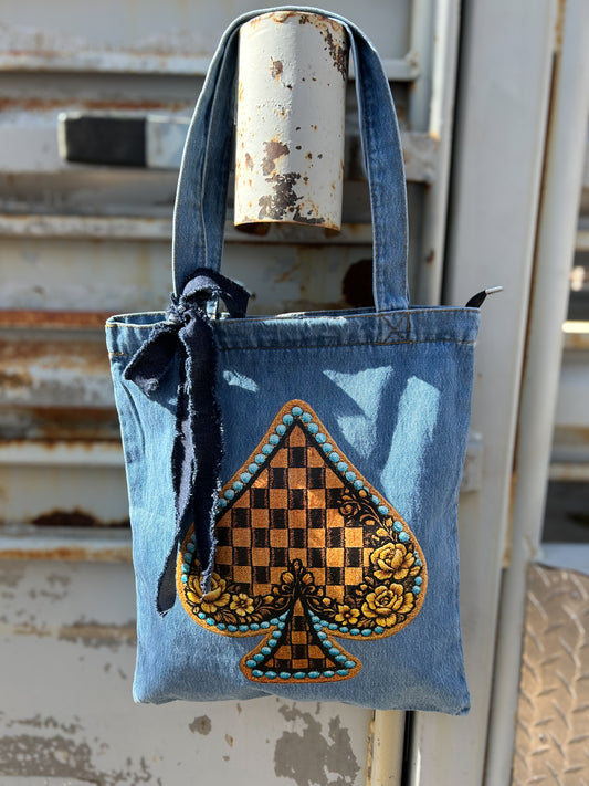 Denim Spade Tote Bag