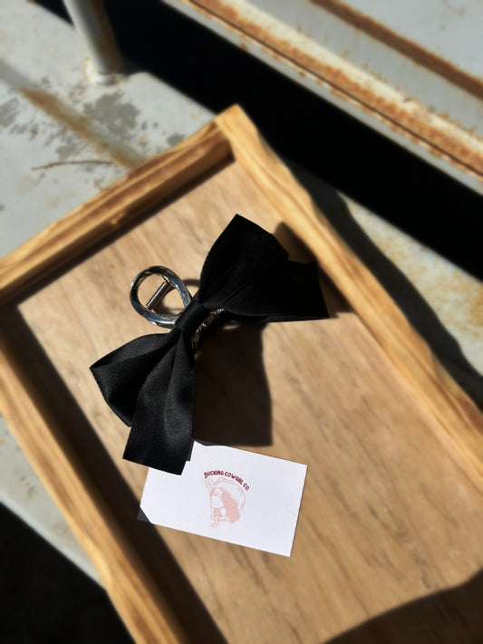 Black Bow Hair Clip