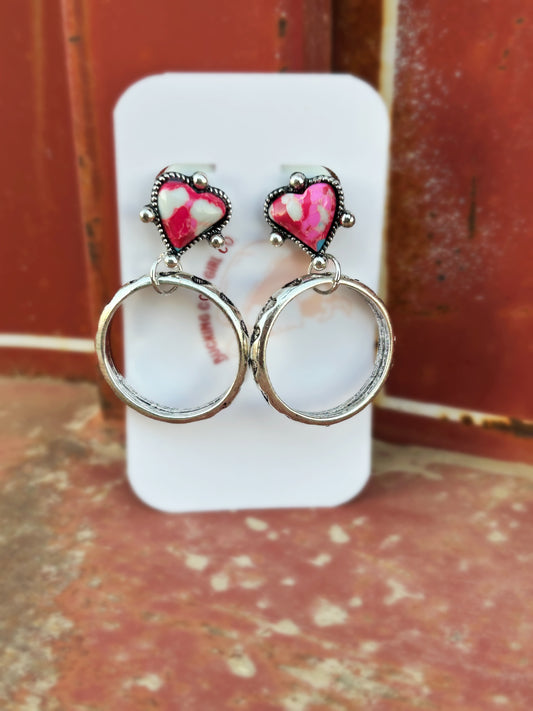 Pink Hoop Earrings