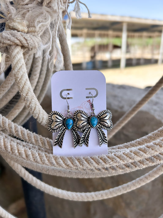 Turquoise Sterling Bow Earrings