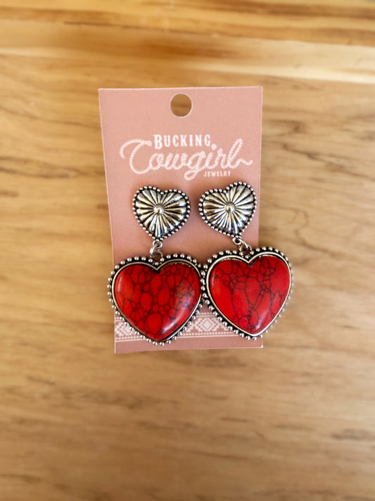 Marble Hearts Earrings