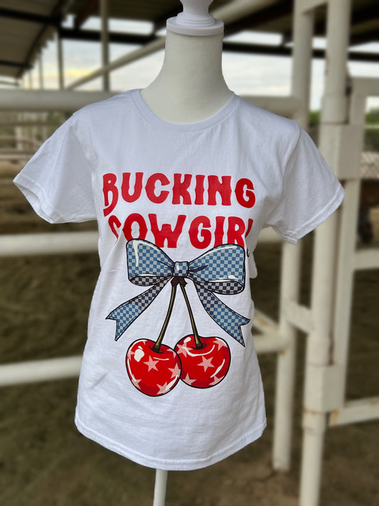 Red White and Bucking Cowgirl