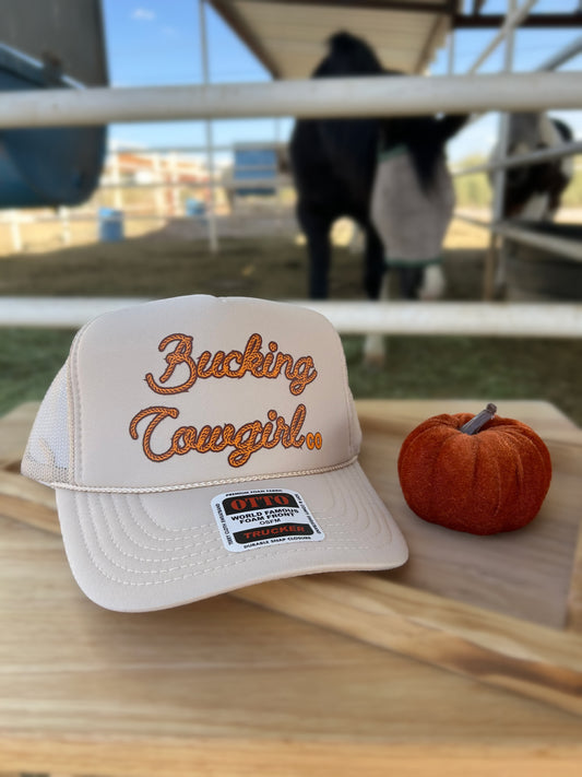Bucking Cowgirl Co Cap in Orange